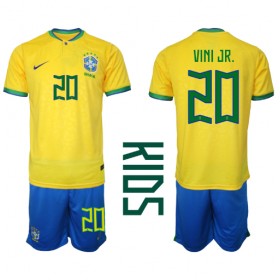 Baby Fußballbekleidung Brasilien Vinicius Junior #20 Heimtrikot WM 2022 Kurzarm (+ kurze hosen)